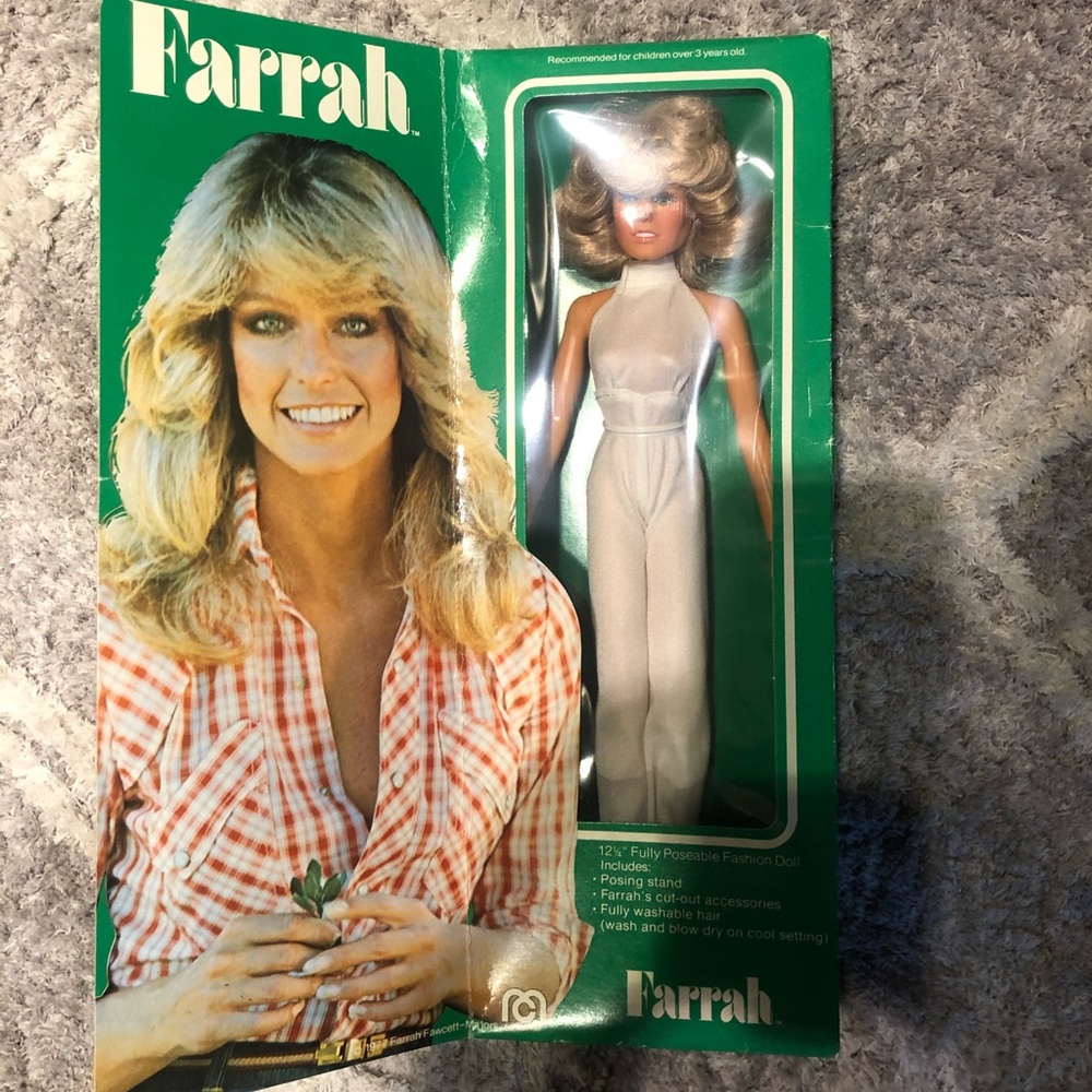 Farrah Fawcett Barbie style doll vintage from 1977. New Never removed from box.